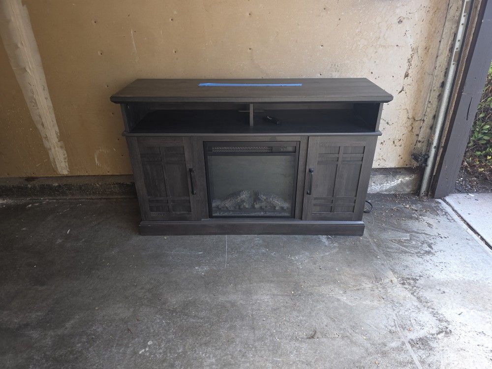 T v stand plus fireplace