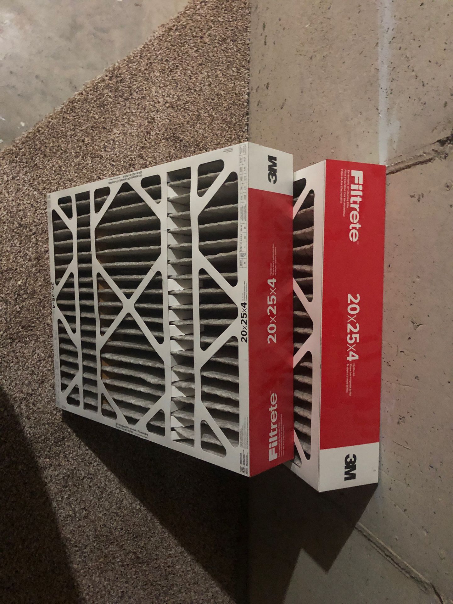 Two Brand new filters 3m 20x25x4
