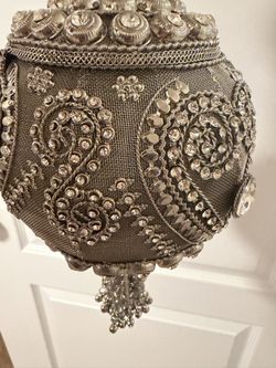 Brand New Vintage Beaded Metal Evening Clutch Purse