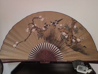 Antique hand painted 1940 wall fan