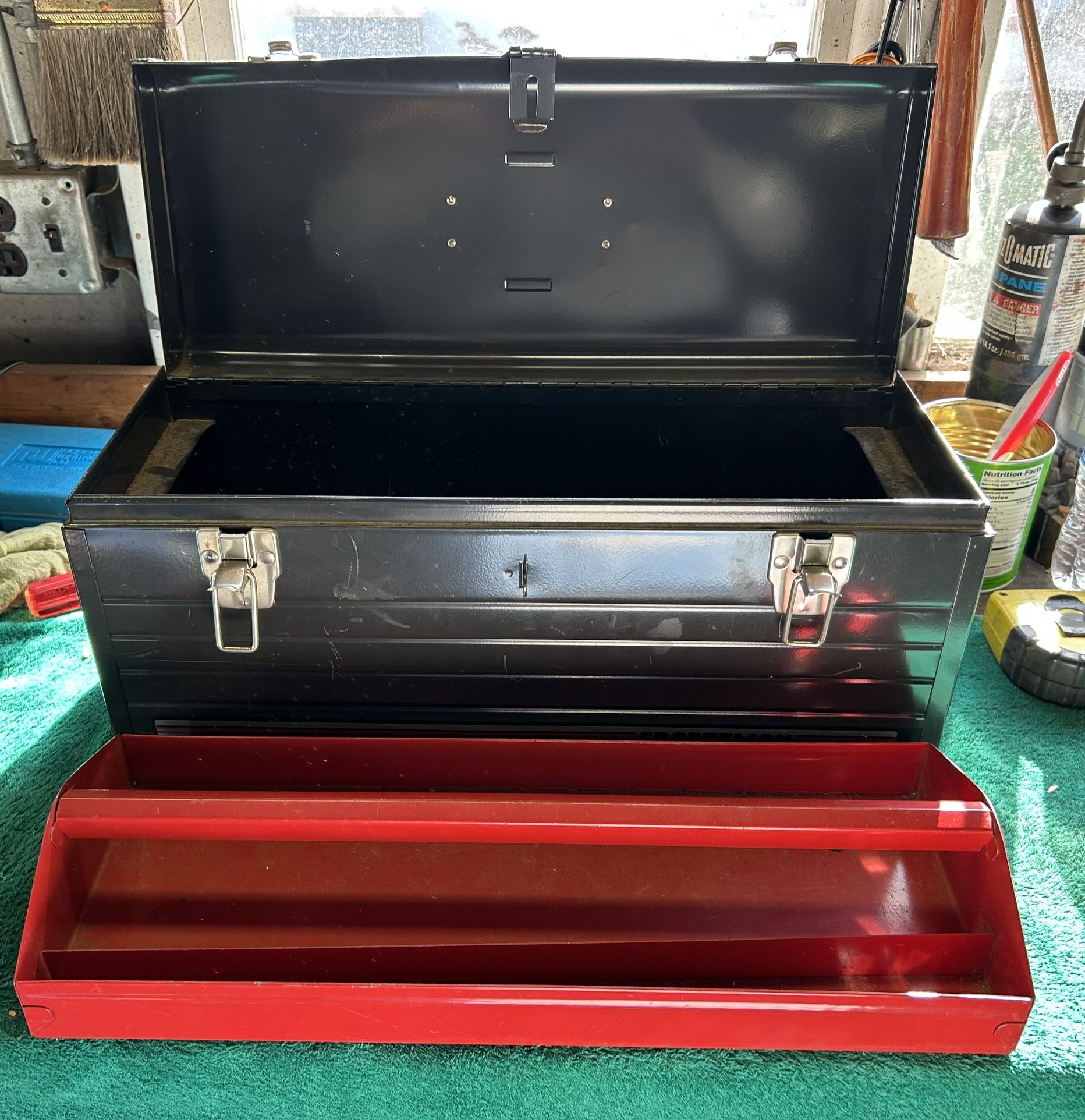 20” X 8” X 9” Craftsman Tool Chest w/Metal Tray-dark Grey