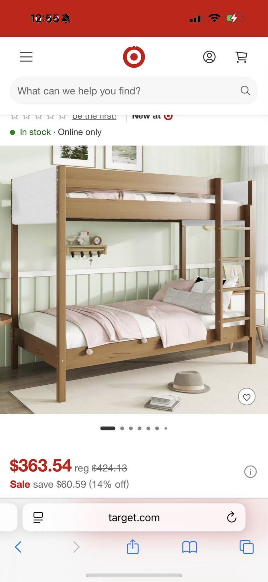 Twin Over Twin Bunk Bed with Boucle Upholstered Headboard and Footboard ( Mattress Not Included)