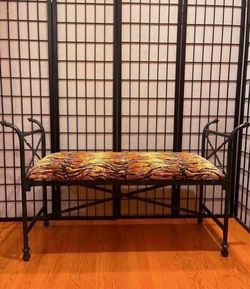 Vintage Wrought Iron Bench/ Settee