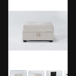 Storage Ottoman Beige 71x71x37.5 Cm