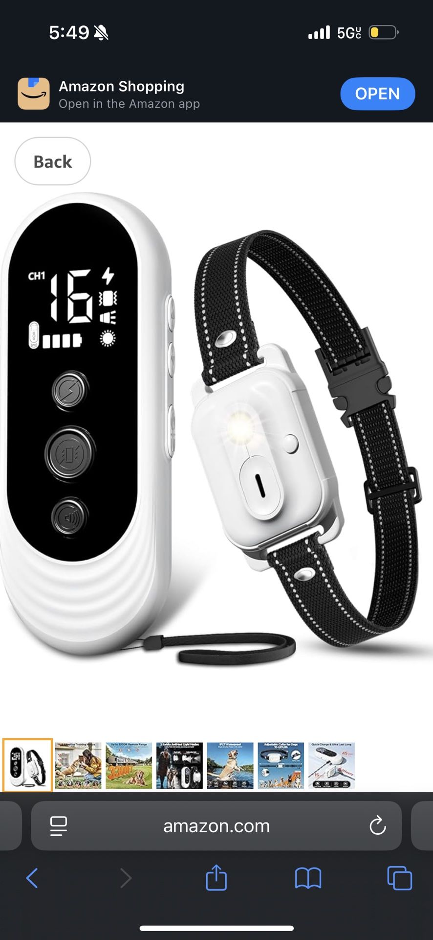 Dog Shock Collar, 3300ft Dog Training Collar with Remote, IPX7 Waterproof Rechargeable Sleek Modern Shock Collar for Small, Medium, Large Dogs with Be
