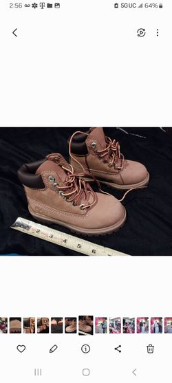KIDS TIMBERLAND ORIGINAL REAL LEATHER WORK  BOOTS SIZE IN ONE OF PICTURES
