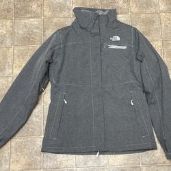 Gray and White accents North Face Womens HyVent Shell Jacket ( no hood) Medium