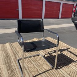Vintage Black Leather Desk Chair 