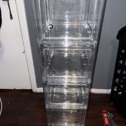 4 Large Shoe Cases With Double Sided Door 