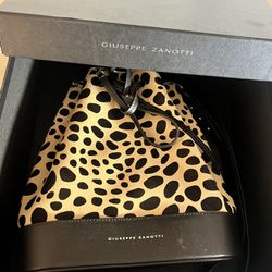 Giuseppe Zanotti Selly Leopard Print Bucket Bag