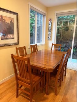 Beautiful Solid Oak Mission Style/Arts & Crafts dining set