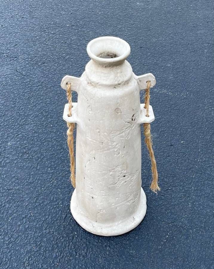 Primitive Farmhouse Ceramic Clay Pottery Jug Iga Ware Style Earthenware Flower Vase Container Decor