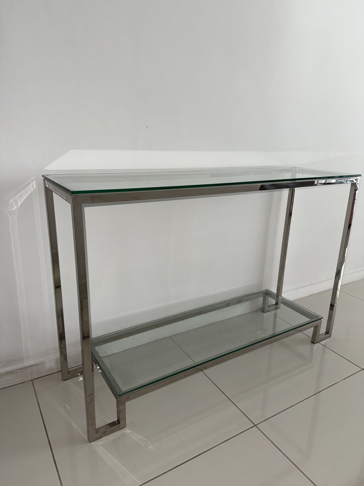 Console Table Glass And Silver. Entryway Hall Table. Living Room Hallway & Foyer Table