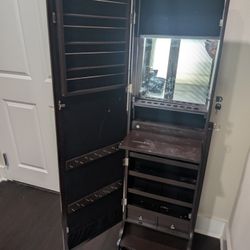 Jewelry Cabinet Armoire - Lockable, Full Size Mirror!