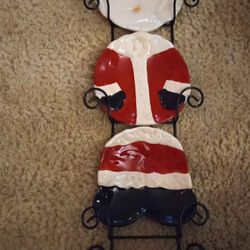 Vintage 1960s Santa Plates With Rec