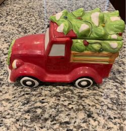 Red truck cookie jar