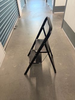 Black 2-Step Folding Step Ladder