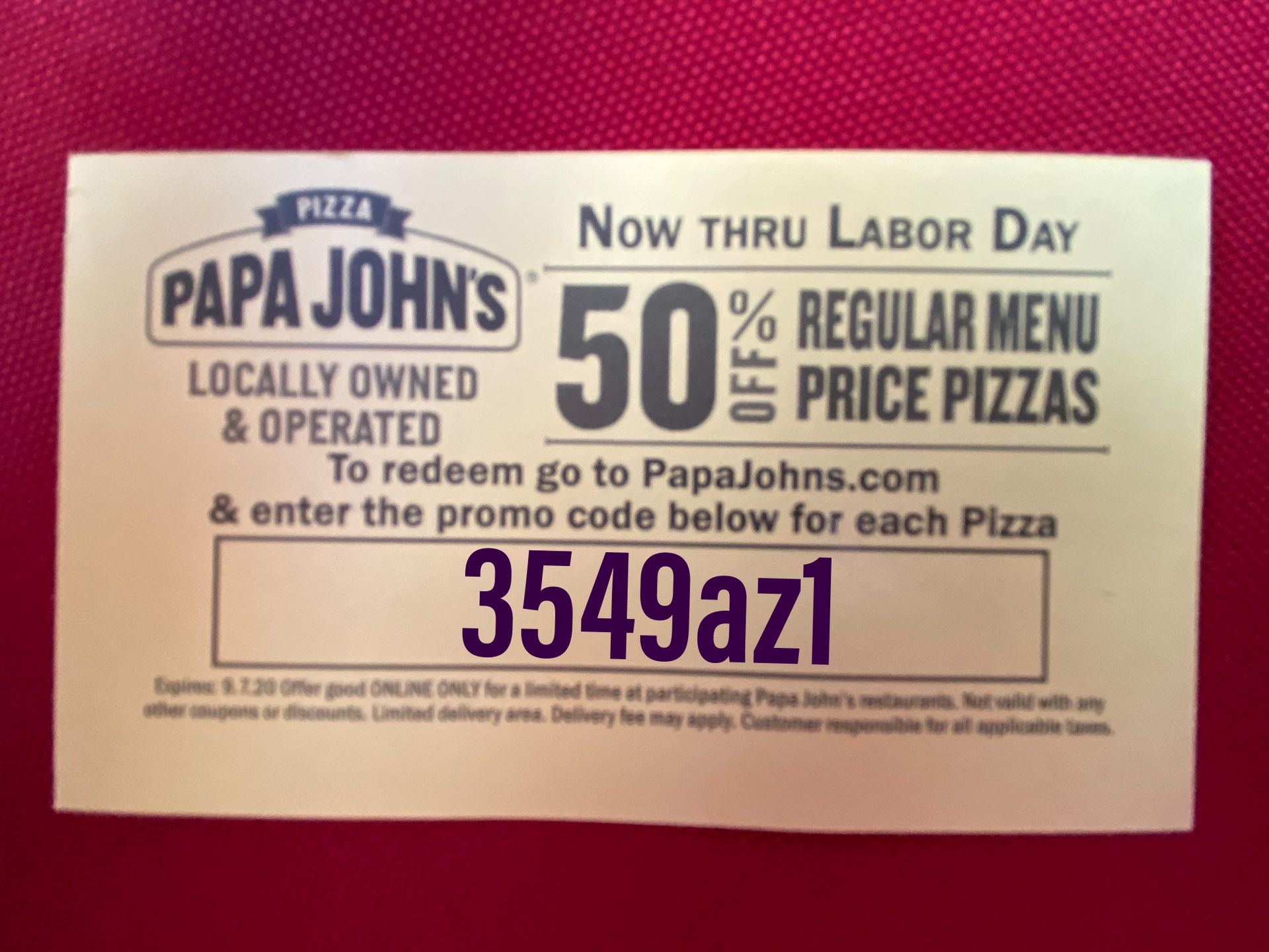 Free Coupon! Half price pizza’s!