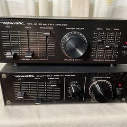 Realistic MPA 40 Mono Amplifier With Phono,AUX  Price Is For One