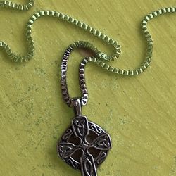 Celtic Cross Charm x 26” Sterling Silver Chain 