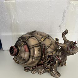 Veronese Design 4.5" Tall Steampunk Giant Land Snail Hidden Trinket Box Cold Cast Resin Antique Bronze Finish
