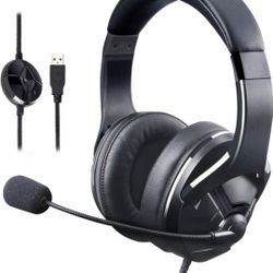 Amazon Basics USB Gaming Headset with Microphone for PC, Black