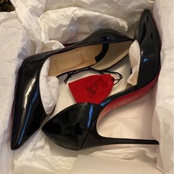 Christian Lou Bouton  Black Heels Size 8