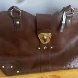 Etienne Aigner Saddle Brown Leather Tote