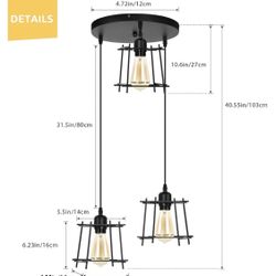 3- Light Hanging Pendant Light Fixture