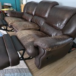 Leather Recliner Sofa
