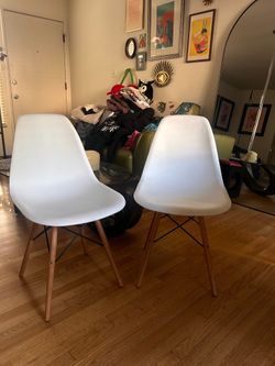 2 extra white kitchen table chairs