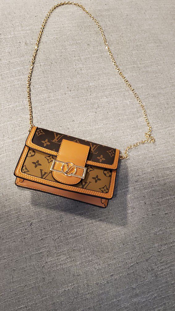 LV Mini Dauphine Monogram Bag W/ Gold Chain