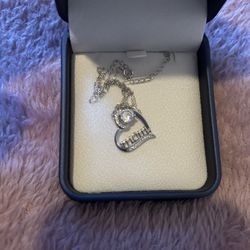 Silver Heart Shaped Mothers Day Necklace 