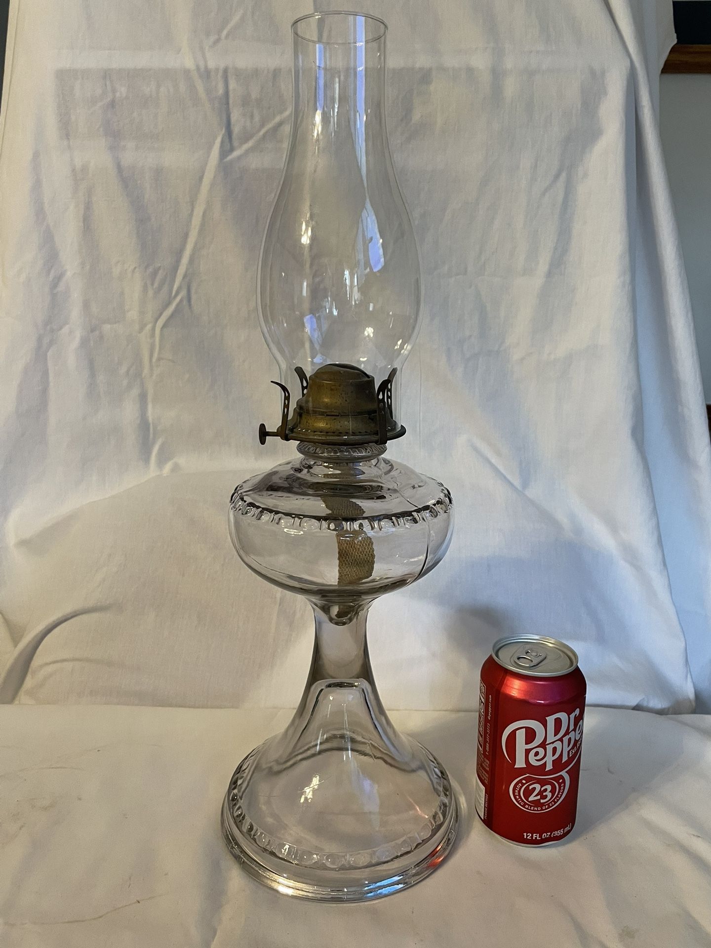 Antique Beaded Kerosene Lamp