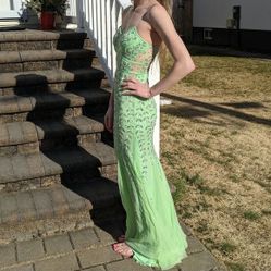 CACHE Mint Green Beaded Mermaid PROM DRESS