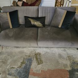 Bellona Sleeper Sofa- Grey With Gold Accents $700 OBO 