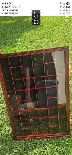 Wood and Glass Display Cabinet Shadow Box