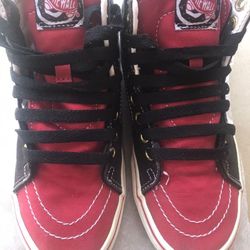 Red Vans Shoes Size:4.0 For Girl/5.5 For Boys