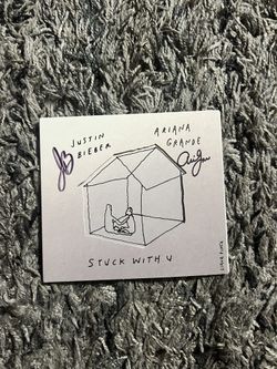 Signed Ariana Grande and Justin Bieber Stuck With U cd
