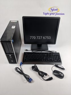 Hp Elite Complete Desktop at $129. With 18" lfd, Windows 10 off13