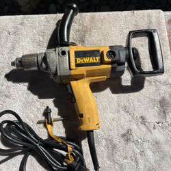DEWALT 1/2 inch Spade Handle Mixing Drill Driver- DW130V-7 Amp, Clean, Chuck Key, 8’ Cord, Side Handle