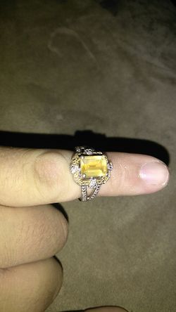 Silver ring with diamond accents