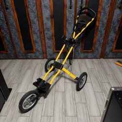 Sun Mountain Original Speed Cart 3-Wheel Golf Push Cart Collapsible Yellow