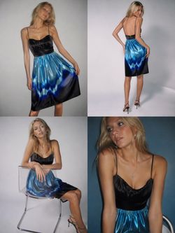 Vintage  Satin Y2K Dip Dye Aura Dress