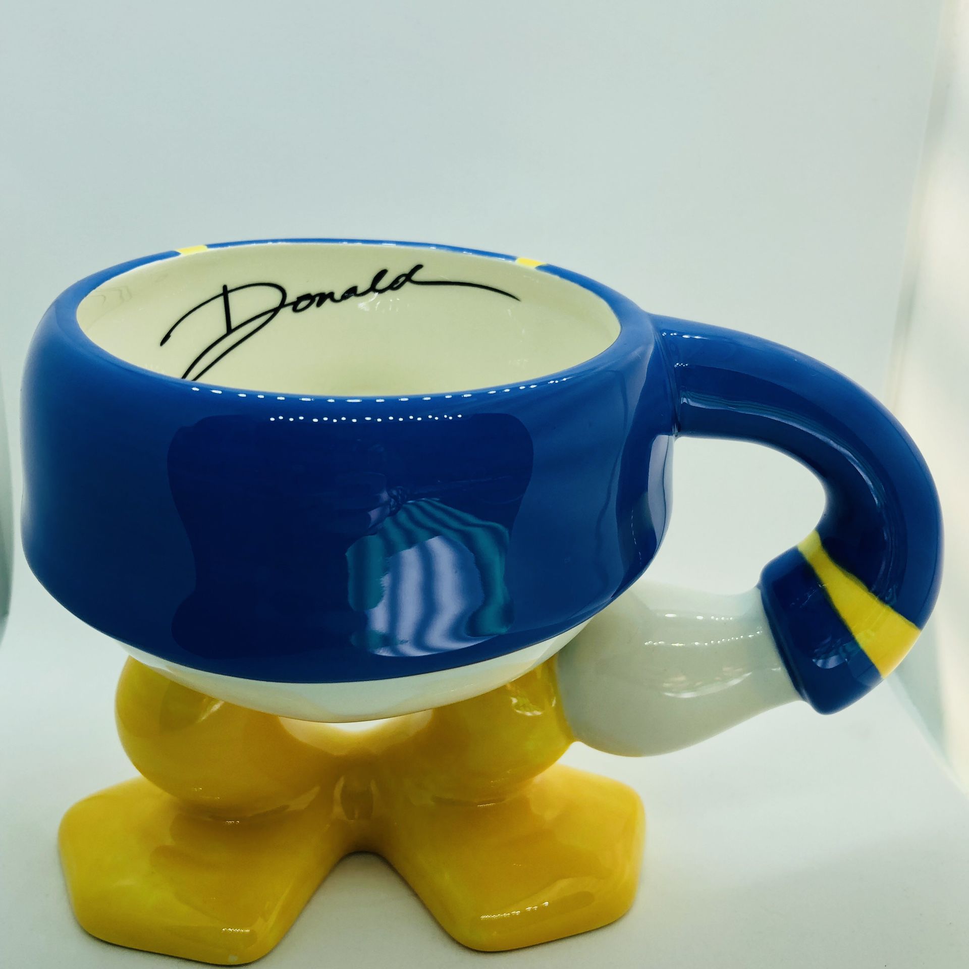Disney Parks Donald Duck Feet Coffee Mug Cup with signature
