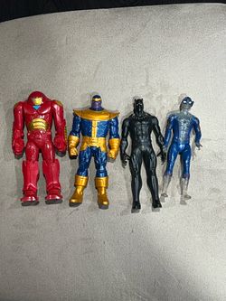 Marvel lot of 4 Thanos & Hulk buster & Black Panther & Spiderman 6”