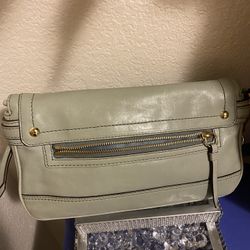 Mint green coach large wristlet