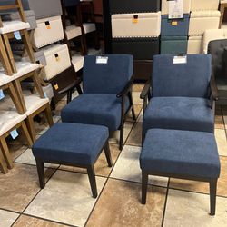 Brand New Accent Chairs With Ottoman Footrest