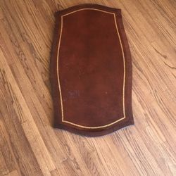 Antique Table Top With Leather Inlay And Gold Leaf Embossing 