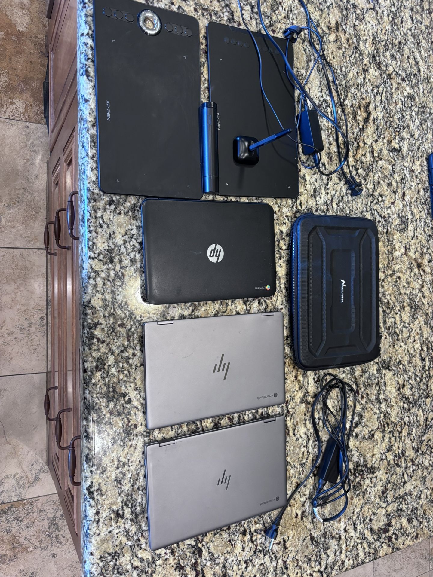 3 Chromebooks +accessories